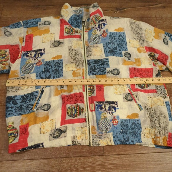 VTG EVR Size XL Air Balloon Full Zip Jacket - 100% Silk (Broken Zipper) - Picture 5 of 8